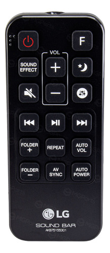 Controle Remoto Sound Bar Sj5 LG Akb75155301 Akb74935705