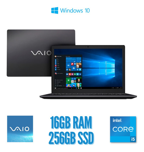 Notebook Vaio® Fit 15s - I5-7200u 16gb 256ssd - Bateria Nova