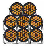 8 Canhão Par Led 18 Leds 15w Rgbwa Dmx 110v/220v