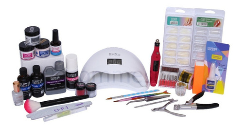 Kit De Uñas Acrílicas + Lampara 48 Watts + Torno Manicure