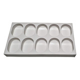 Forma De Silicone Para Sabonetes 10 Cavidades Oval Tipo Dove