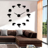 Reloj De Pared Con Forma De Animal Elefante Único Espejo Acr