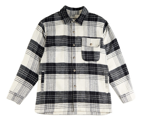 Camisaco Plaid Vicus Blanco Negro