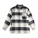 Camisaco Plaid Vicus Blanco Negro