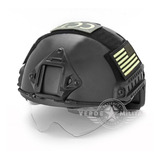 Casco Tactico Militar Gotcha Airsoft Policia Moto Con Lentes