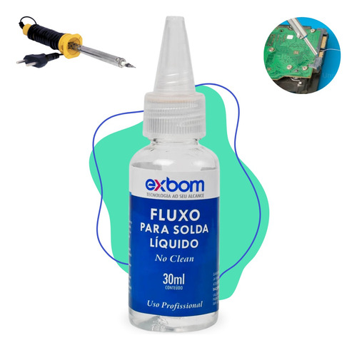 Fluxo P/ Solda Líquido No Clean 30ml Reballing Estanho C/ Nf