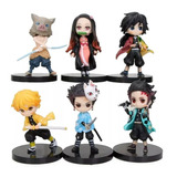 Kit 6 Bonecos Action Figure Anime Demonslayer Tanjiro Nezuko