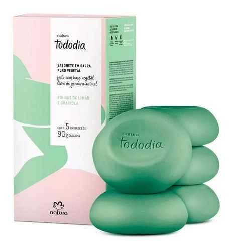 Promoção Sabonetes Natura Tododia Folhas Limão Graviola C/5 