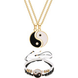 Juego De Pulseras Y Collares Yin Yang Para Amigos O Parejas