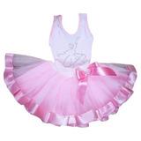 Conjunto Body Infantil Similar Bailarina Com Saia De Tule