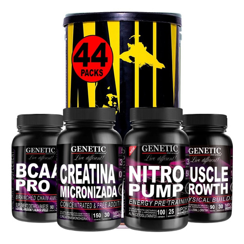 Anabol 5 Animal Pak Nitro Pump Creatina Bcaa Aminos Genetic