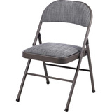 Silla Plegable Metalica Color Gris 1 Pza Acojinada Comedor1