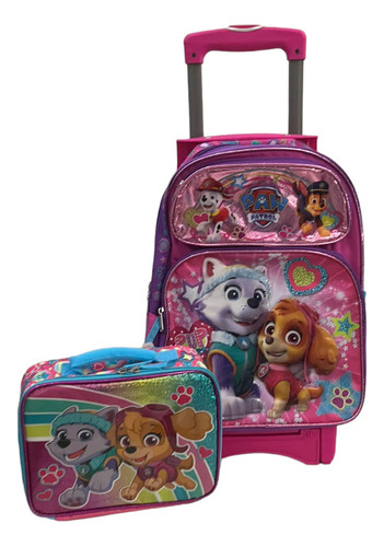 Paw Patrol Skye Mochila Ruedas Lonchera Escolar Primaria Everest