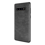 Funda De Cuero Premium Para Samsung Galaxy S10 Plus (negra)