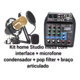 Kit Home Studio Mesa Mxt4 Com Interface + Microfone Com Nf