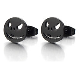 2pcs Hombres Mujeres Acero Color Negro Little Monster Stud P