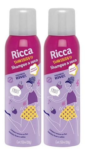 Kit 2 Shampoo A Seco Berries Shakeberry Ricca 150ml