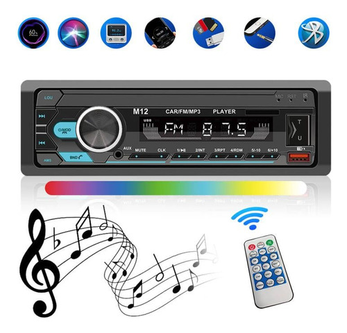 Autoes Estereo Coche Reproductor Mp3 Radio Con Bt Aux Usb Sd