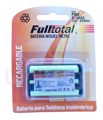 1 Bateria P104 5/4 Aaa Recargable 850 Mah 3.6v Telefonos