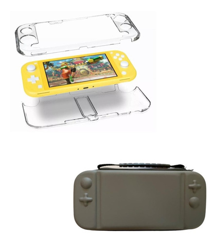 Acrílico Protector Transparente + Estuche Rígido Switch Lite