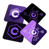 Porta Copos Dev - C# C Sharp - C/ 4 Peças