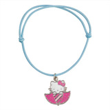 Pulsera Elastica Hello Kitty En Paraguas Mini 18cm Azul Con 