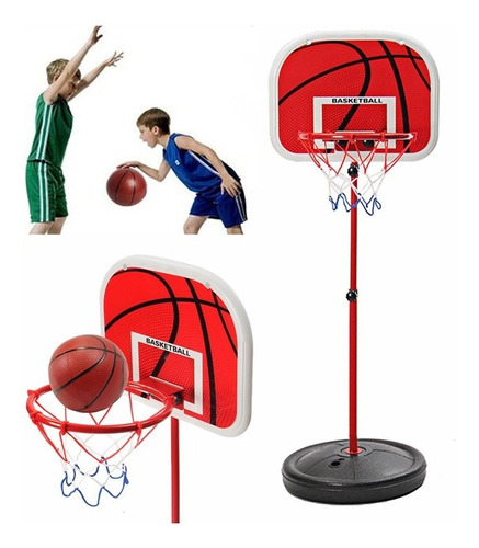 Cesta De Basquete Infantil Ate 1,39 M Com Bola Inclusa 