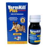 Vermífugo Vermkill Plus Liquido Cães Gatos 20ml Pega Giárdia