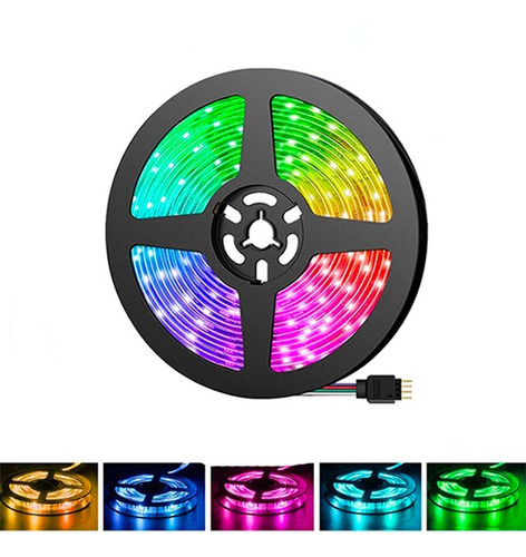 Cinta Tira Luz Led Rgb Flexible 5050 Interior 5 Mts 