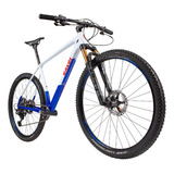 Mountain Bike Caloi Cross Country Elite Carbon Team 2018 Aro 29 19  12v Freios De Disco Hidráulico Câmbios Shimano Xtr Cor Branco/azul