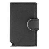 Billetera Walla Saffiano Color Black De Cuero Saffiano - 10cm X 6.5cm X 1.5cm