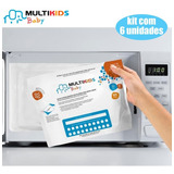 Kit 6 Saquinhos Esterilizar Microondas Chupeta Mamadeira Etc