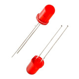 Diodo Led Rojo 5mm Redondos Alto Brillo X Unidad 2 Patas