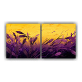 100x50cm Set 2 Canvas Colores Arroz Amarillo Y Morado Neo-no