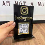 Placa Instagram Qrcode P/ Balcão Mesa Acrílico Várias Cores