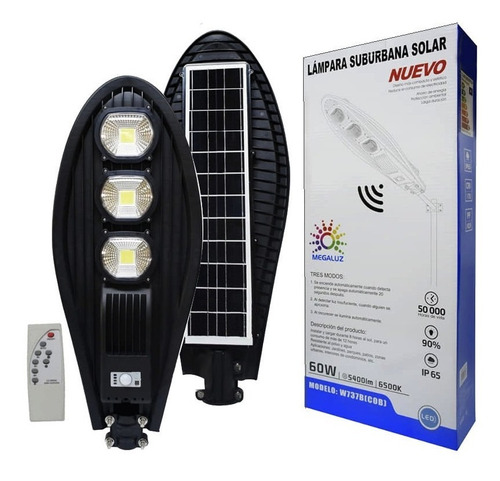 Lampara Led 60w Panel Solar Suburbana Alumbrado Público C4s