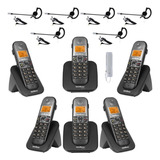 Kit Aparelho Telefone Sem Fio Ts 5120 Bina 5 Ramal E Headset