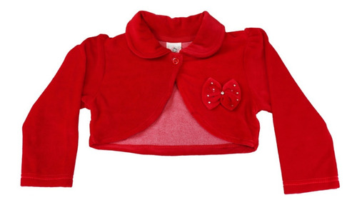 Bolero Infantil Menina Festa Luxo Plush Vermelho Luxo