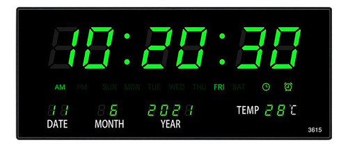 Relógio Led Digital Living Perpetual Calendar Verde