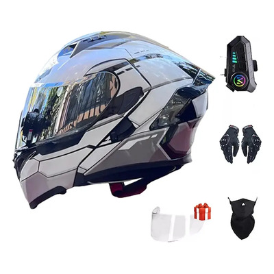 Banna Cq-ygd Casco Motocicleta, Casco Con Auriculares Bluetooth, Integral Cascos Para Motos Certificados Dot, Para Moto De Calle, Bicicleta De Carreras M | Envío gratis