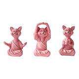 Figuritas De Gatos Para Yoga, Estatuas De Escritorio,