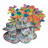 Sombrero Vueltiao Colores+collar Hawaiano Carnaval Hora Loc 
