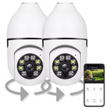 2 Cameras Lampada 360º Giratória Ip 1080p Wifi Prova D'água