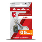 Kit 5 Mini Pendrive 8gb Atacado Usb 2.0 Masterdrive Original