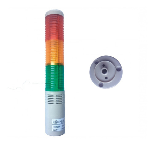 Baliza Torre Led Semáforo Bocina 24 Vdc 3 Colores Con Base