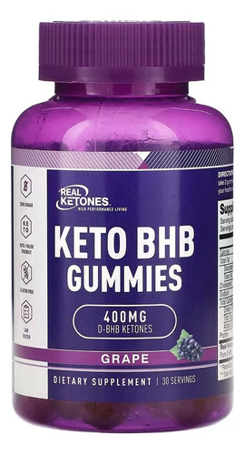 Real Ketones Keto Bhb Gummies Ketones 400 Mg 60 Gomitas Sabor Uva