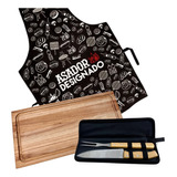 Set Asado Kit Combo Delantal Cubiertos Tabla Personalizado