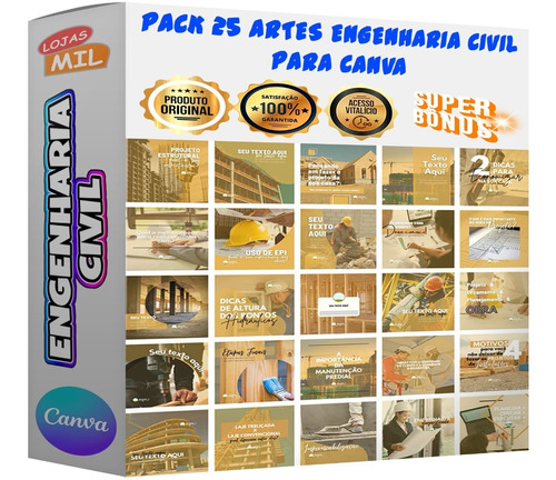 25 Artes Engenharia Civil 2.0 Arquivo Editável Canva