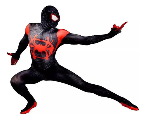 Traje De Spiderman Miles Morales For Cosplay De Adultos