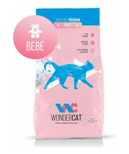 Wondercat Piedras Silica Gel Fragancia Bebe X 3.8 Lts X 3u